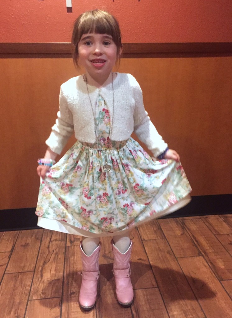 My daughter felt that our trip to Denny's called for a special outfit.